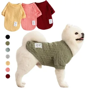 Warm Puppy Sweater Winter Dog Clothes Chihuahua Knitting Wear Bulldog Pet Apparel For Small Dogs Cats Sweater