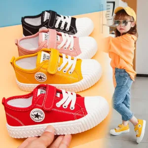 Children's Canvas Shoes Soft Sole Comfortable Cookie Shoes Boys and Girls Breathable Non-slip Leisure Sports Canvas Shoes