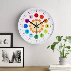 Voltsify 12-inch Brightly Coloured Dual-Scale Battery Operated Wall Clock